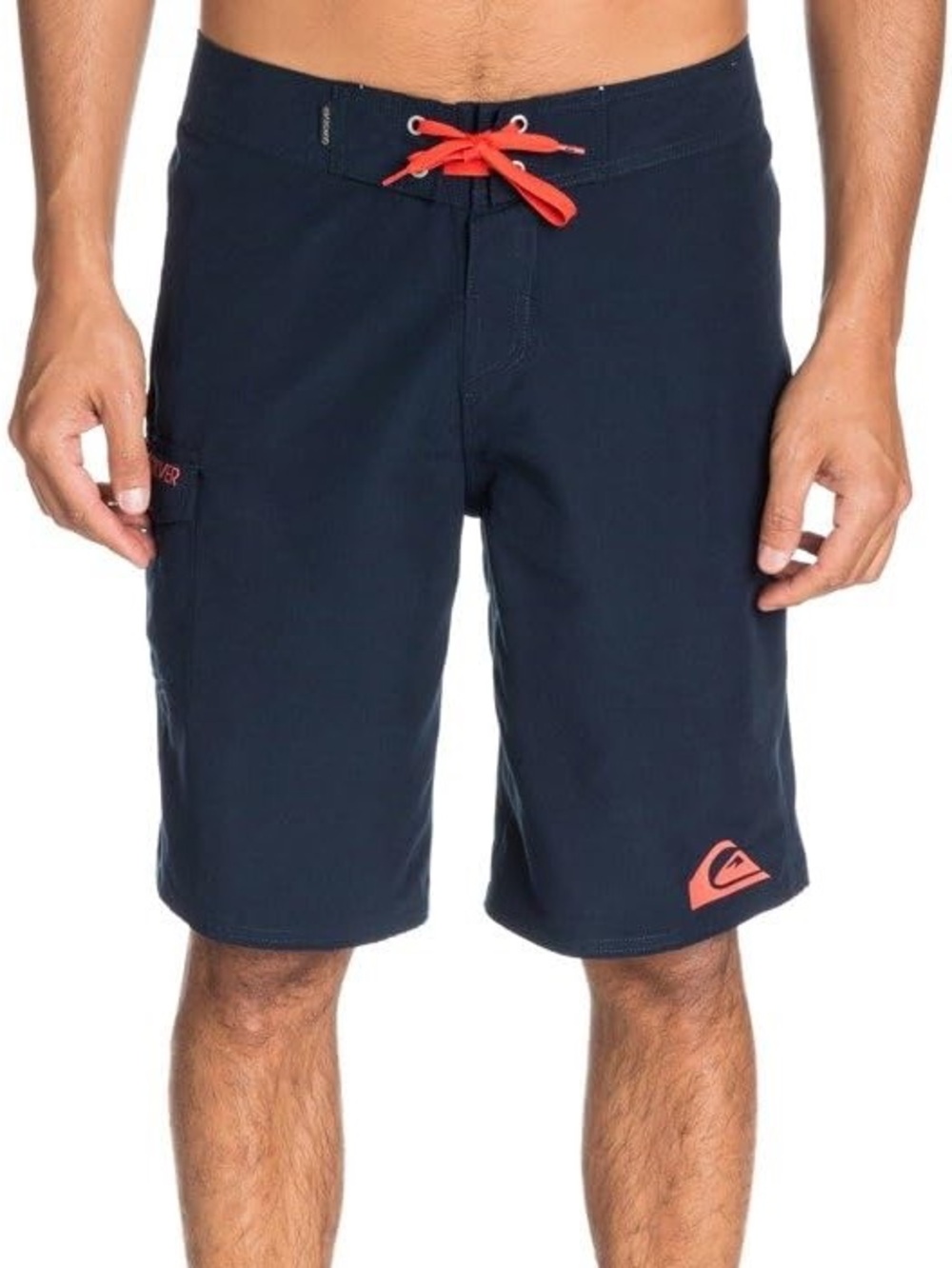 Quiksilver men’s Navy Swim Trunks with Coral Logo 32x21